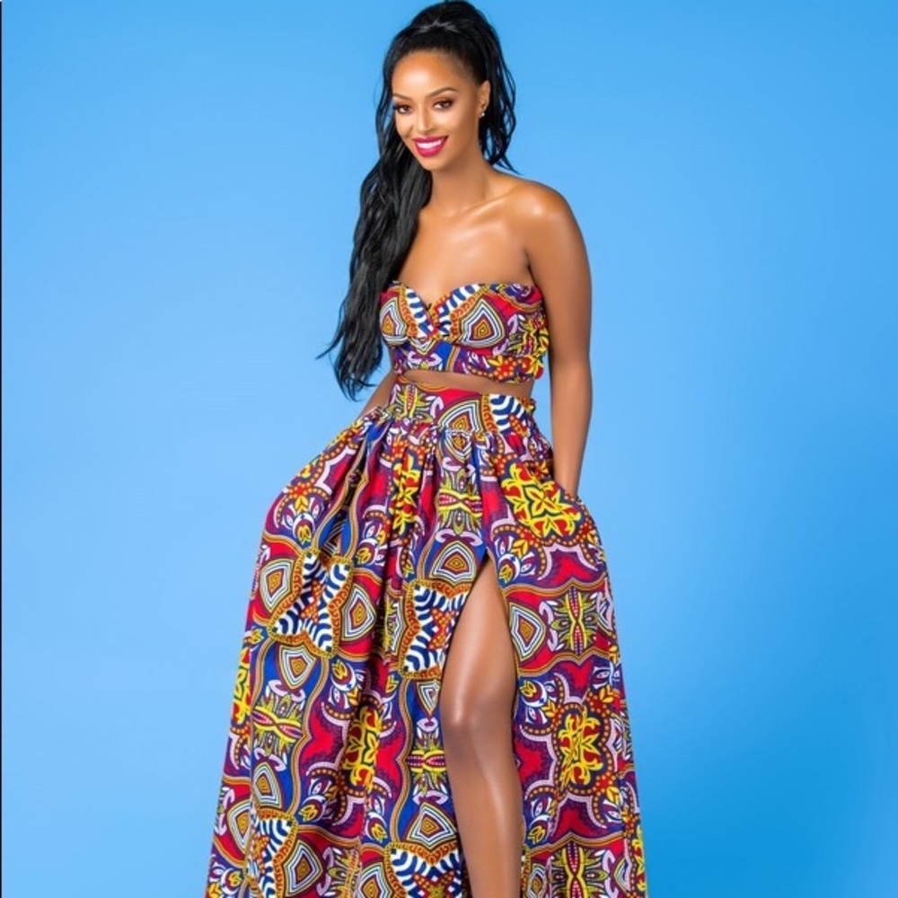 💕GORGEOUS AFRICAN PRINT TOP & MAXI PRINT SKIRT💕